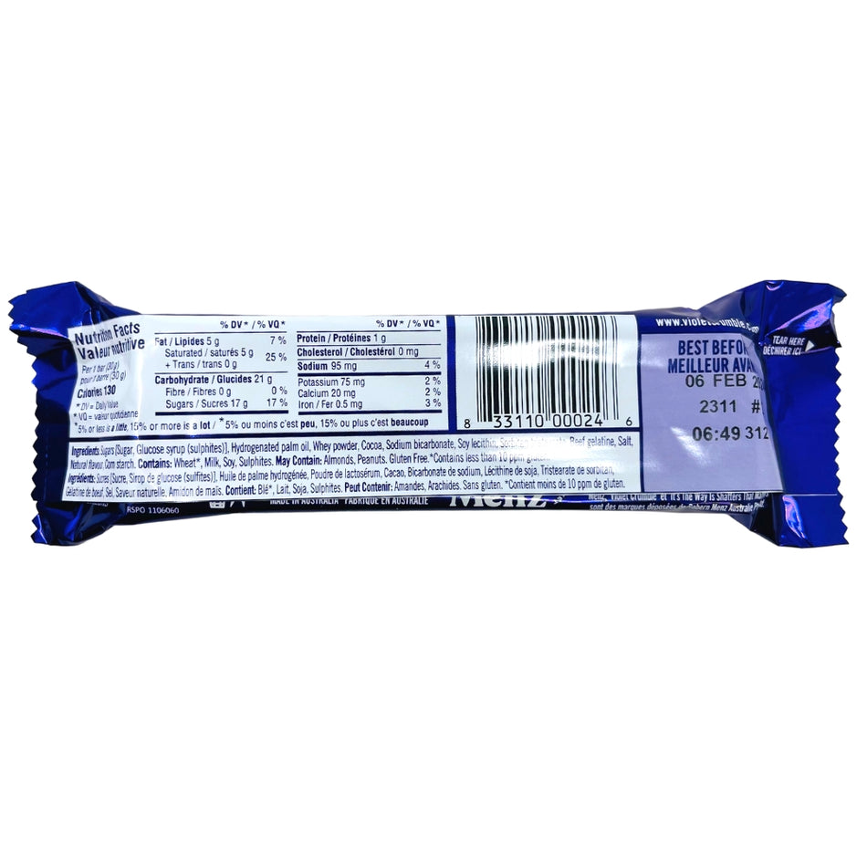 Violet Crumble Candy Bars (Aus) 50g