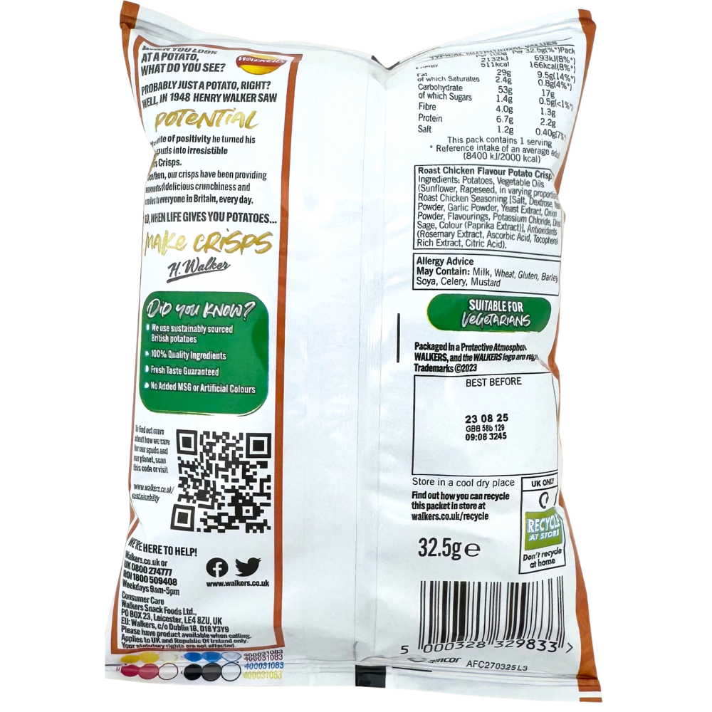 Walkers Roast Chicken Chips (UK) - 32.5g