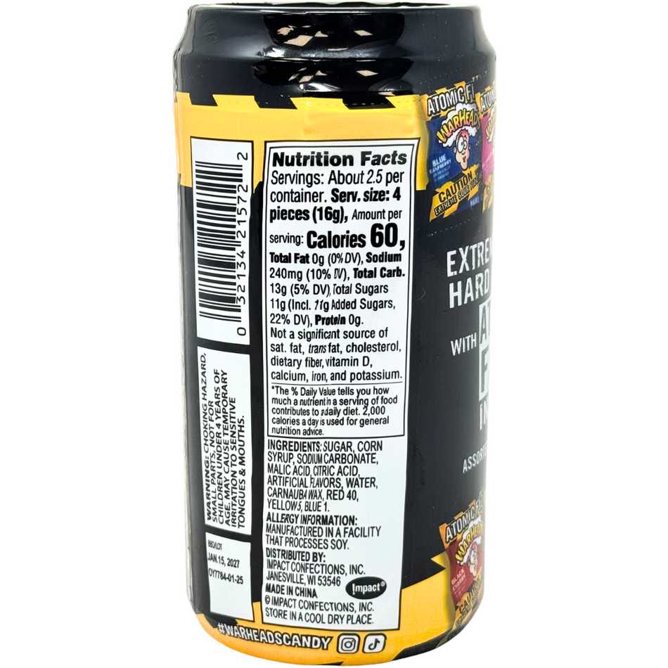 Warheads Atomic Fizz in Canister 1.48oz - 12 Pack