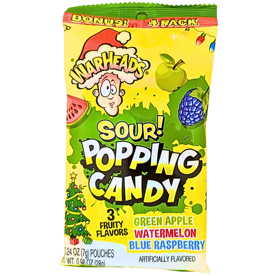 Warheads Christmas Sour Popping Candy - 28g
