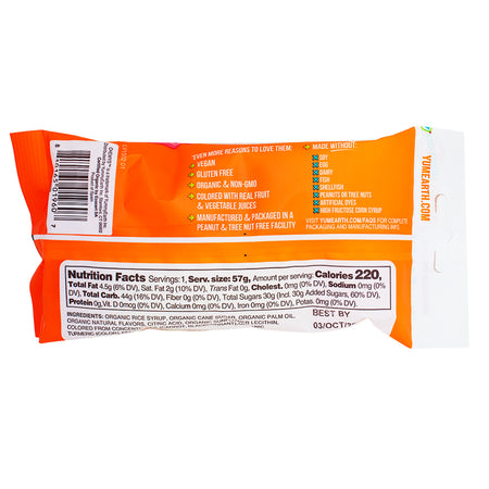 YumEarth Organic Chewys 2oz - 12 Pack  Nutrition Facts Ingredients