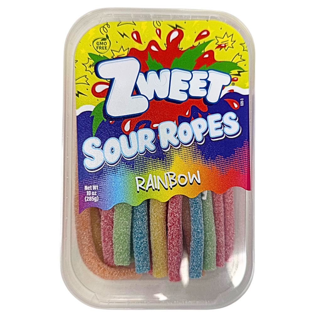 Spring Candy Rainbow Ropes Zweet Sour Ropes Rainbow - 10oz | Candy District