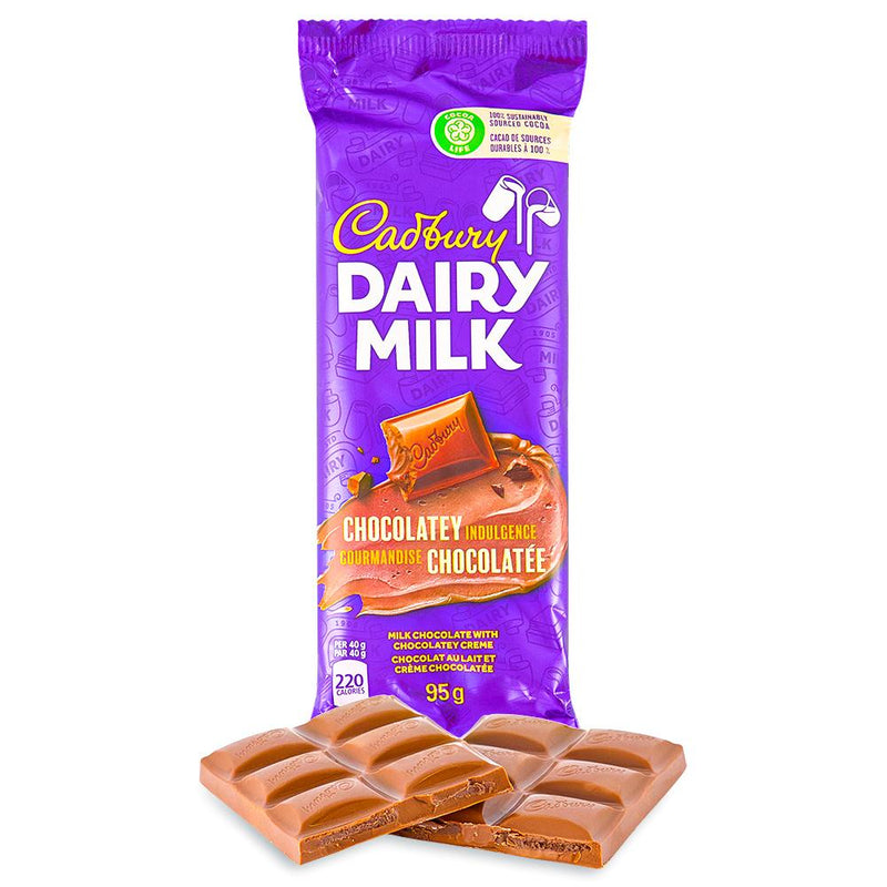 Dairy Milk Chocolate Bars - Chocolatey Indulgence 95g - 12 Pack - Canadian Chocolate Bars - Cadbury Canada