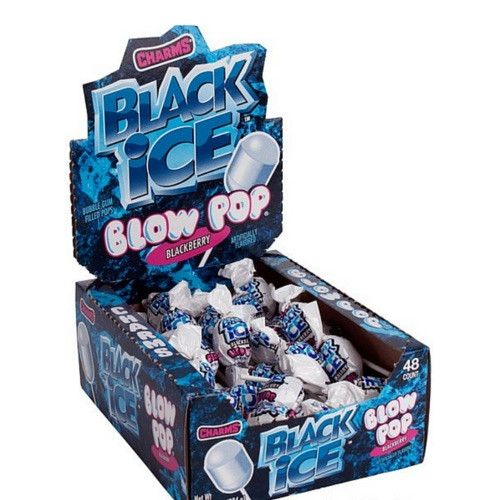 Charms Black Ice Blow Pop Lollipops with Bubble Gum Center-Suckers-Candy Canada