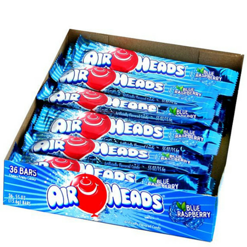 Airheads Candy-Blue Raspberry Taffy Bars-Retro Candy - 80s Candy
