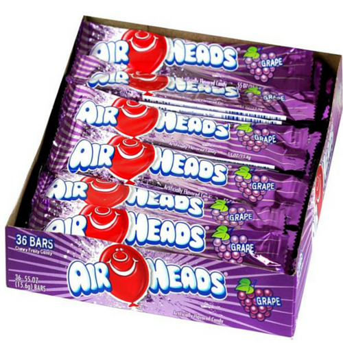 Airheads Candy-Grape Taffy Bar 36CT-Retro Candy - 80s Candy 