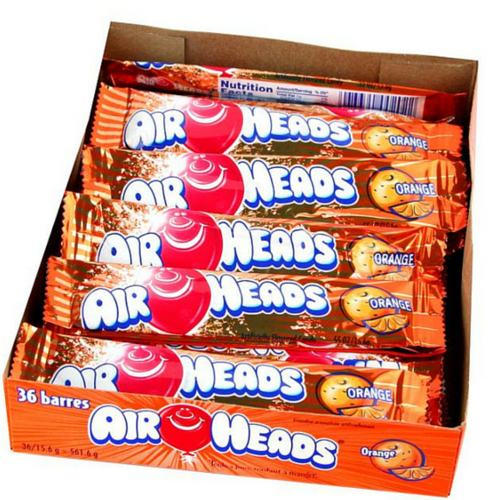 Airheads Candy- Orange Taffy Bars-Retro Candies