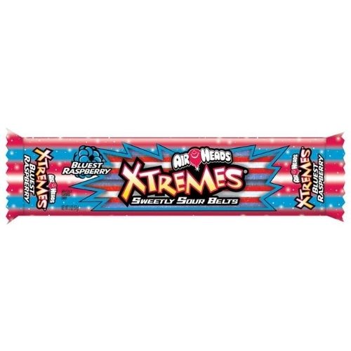 Airheads Xtremes Bluest Raspberry Sour Belts Candy - 57 g
