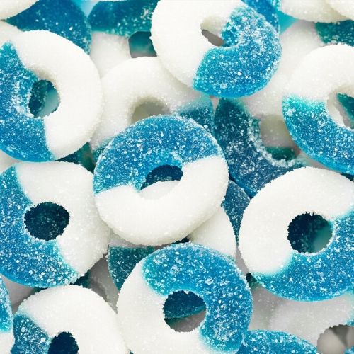 Albanese Gummi Blue Raspberry Rings-4.5 lbs-Bulk Candy - Blue Candy