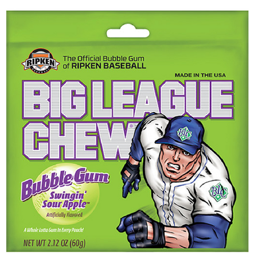 Big League Chew Swingin' Sour Apple Bubble Gum-Retro Candy