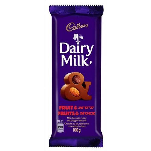 Cadbury Dairy Milk Fruit & Nut-Canadian Cadbury Chocolate Bars