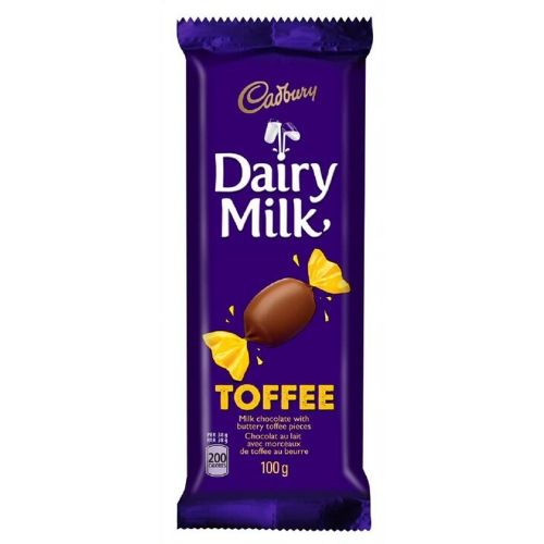 Dairy Milk Chocolate Bars - Toffee 100g - 21 Pack - Dairy Milk Chocolate -Canadian Chocolate Bars - Cadbury Canada