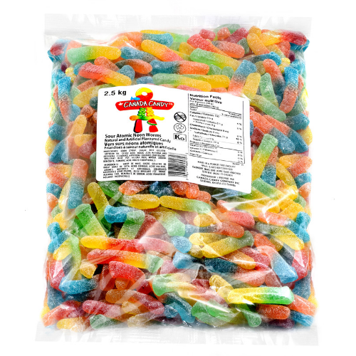 Canada Candy Sour Atomic Neon Worms Bulk Candy