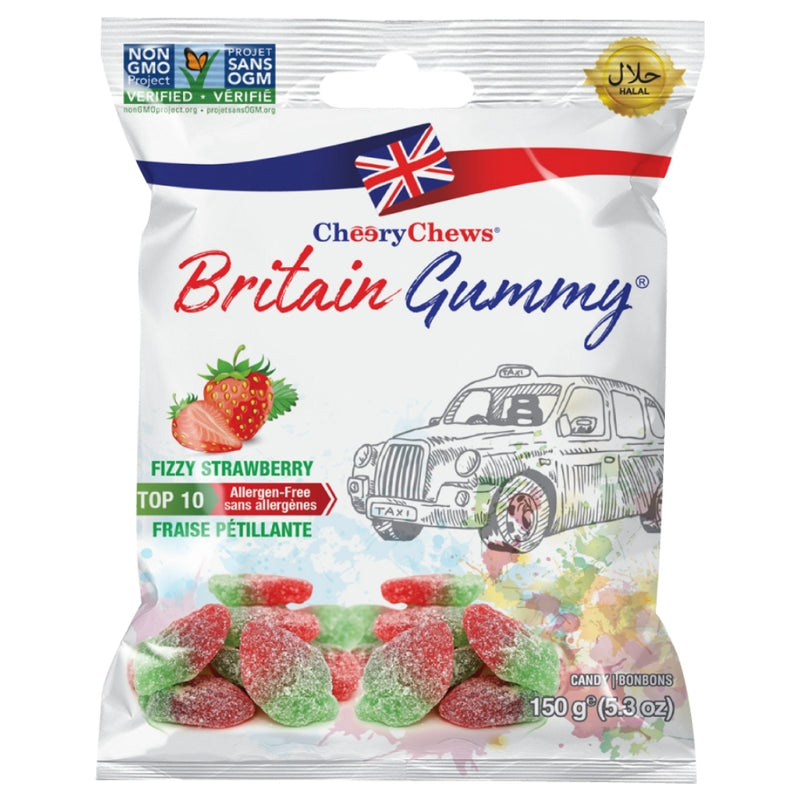 Cheery Chews Britain Fizzy Strawberry 150g Candy District