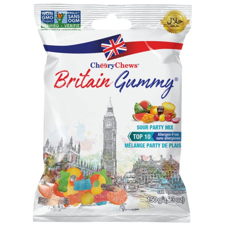 Cheery Chews Britain Gummy Sour Party Mix 150g Candy District