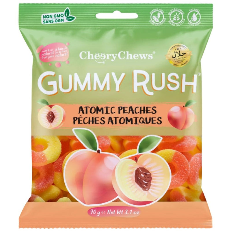 Cheery Chews Gummy Rush Atomic Peaches 90g Candy District