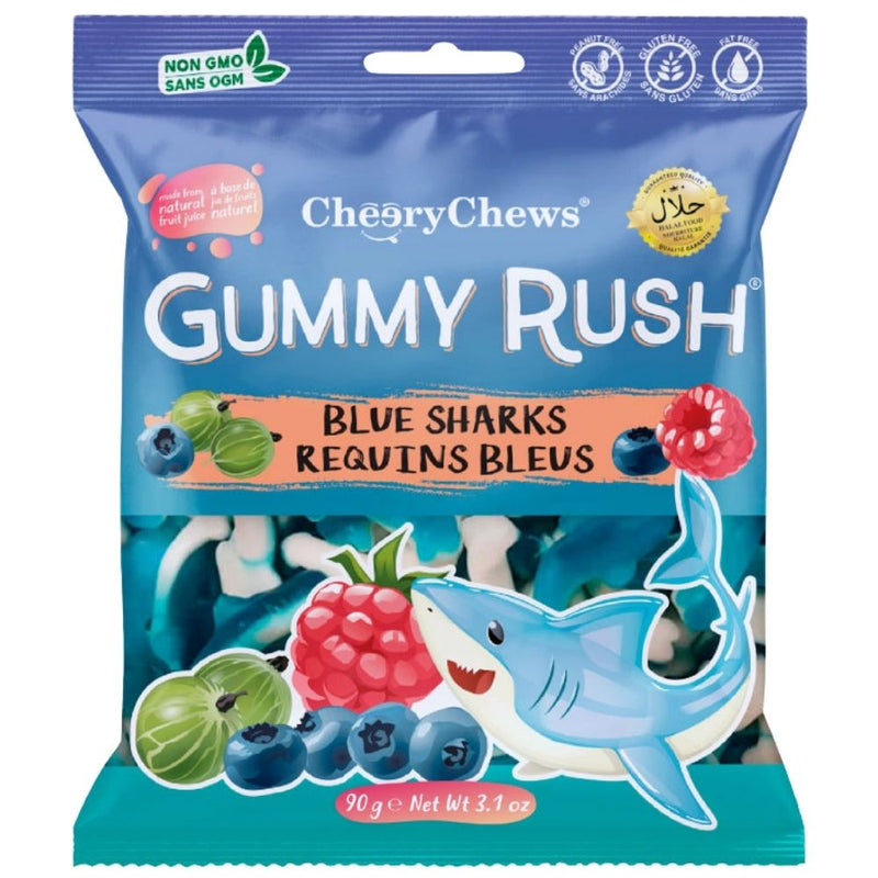 Cheery Chews Gummy Rush Blue Sharks 90g Candy District