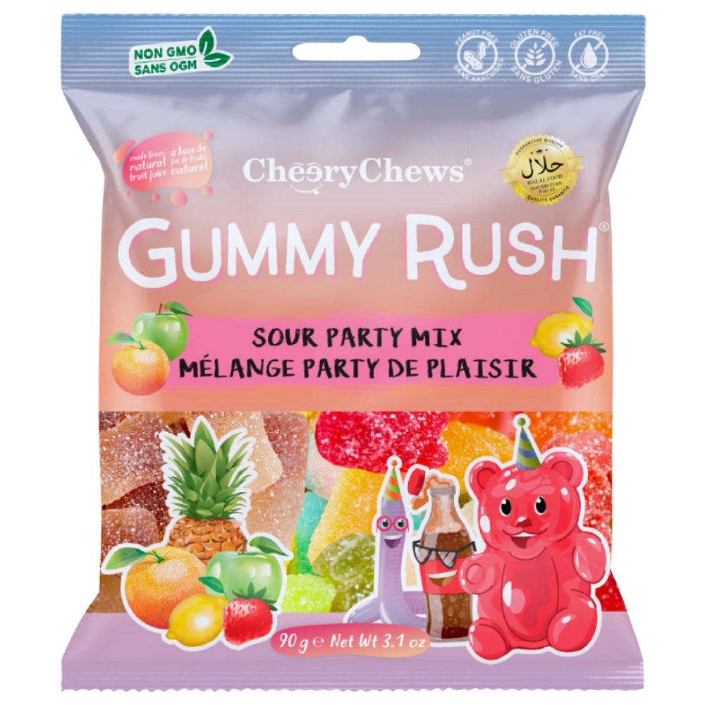 Cheery Chews Gummy Rush Sour Party Mix 90g Candy District