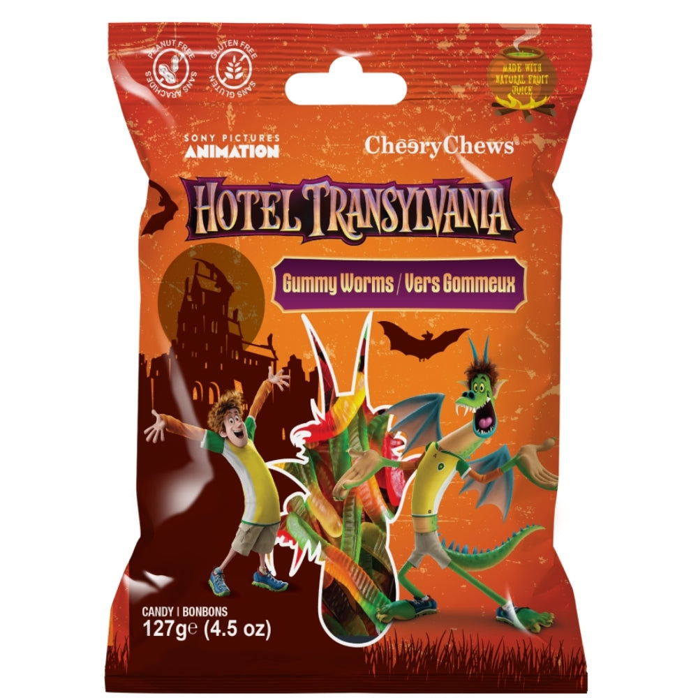 Cheery Chews Hotel Transylvania Gummy Worms 127g Front Candy District