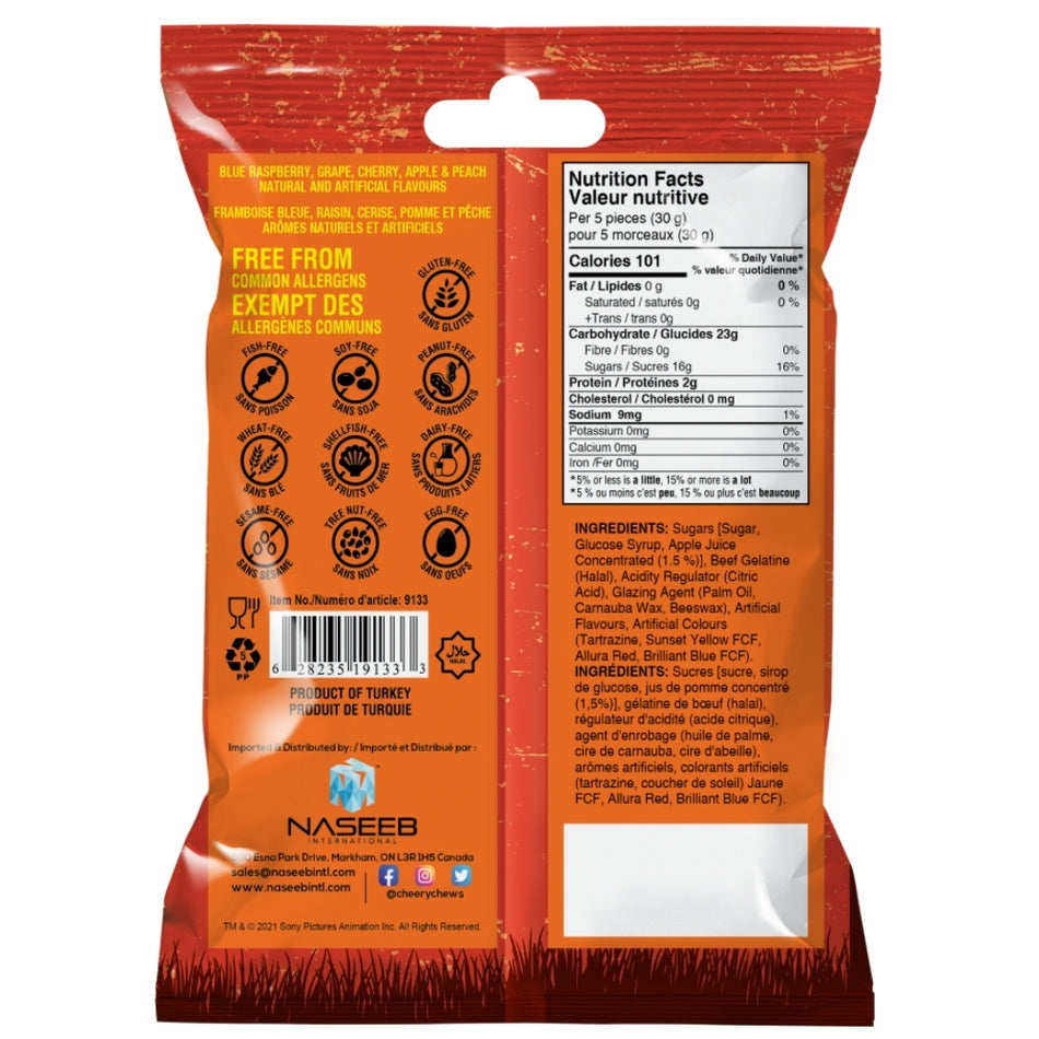 Cheery Chews Hotel Transylvania Gummy Worms 127g Back Candy District