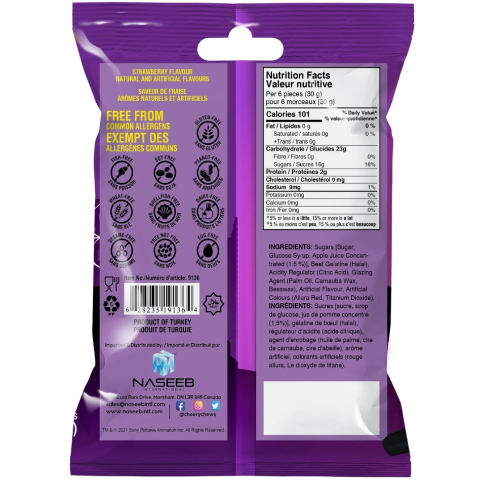 Cheery Chews Hotel Transylvania Vampire Teeth 127g Back Candy District