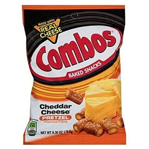 COMBOS Cheddar Cheese Pretzel Baked American Snacks- 6.3 oz.