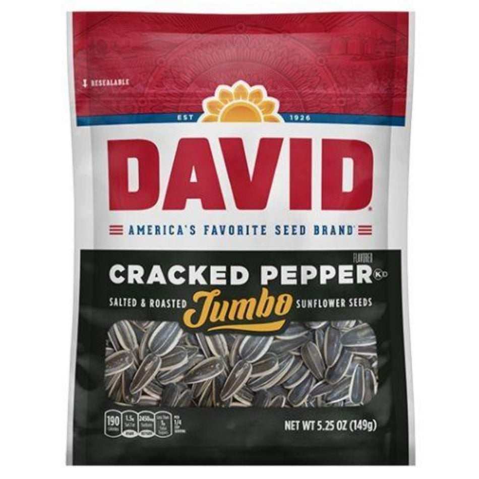 ConAgra Foods Inc David Cracked Pepper Jumbo Sunflower Seeds 5.25oz Candy District