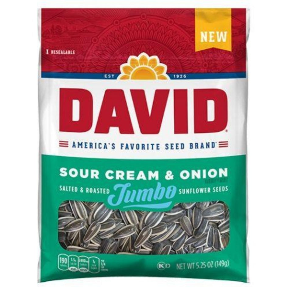 ConAgra Foods Inc David Sour Cream & Onion Jumbo Sunflower Seeds 5.25oz Candy District