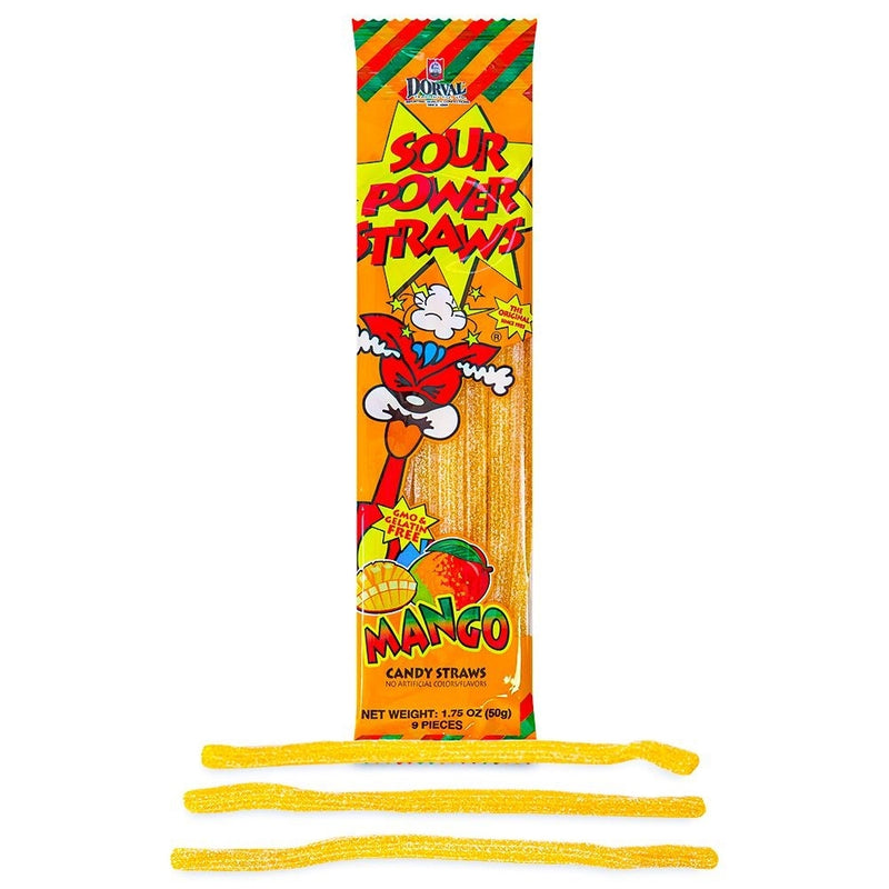Dorval Sour Power Straws Mango 50g 1.75oz Candy District
