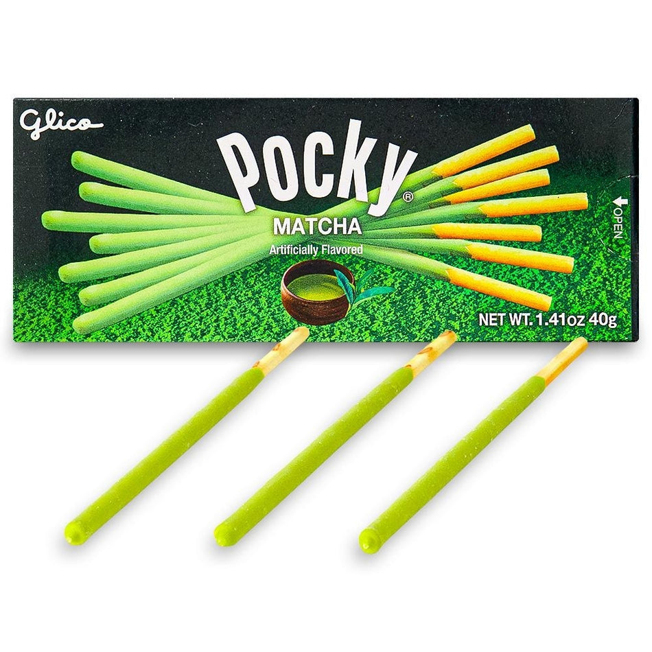 Glico Pocky Matcha Green Tea Biscuit Sticks 1.41oz Candy District