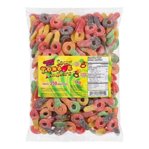 Gummy Zone Sour Tongue Tinglers-250 Pieces Gummy Candy