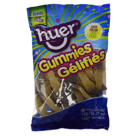 Huer Jumbo Sour Cola Bottles Gummy Candy - 1 kg