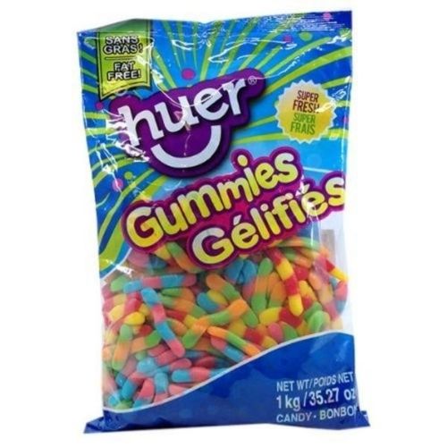 Huer Neon Worms Gummy Candy - 1 kg