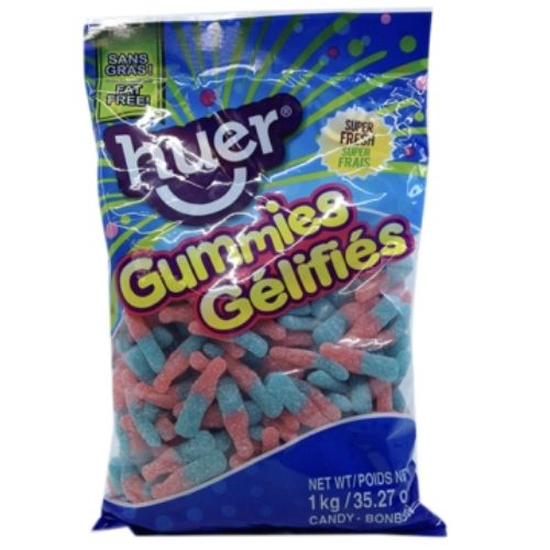 Huer Sour Bubble Gum Bottles Gummy Candy - 1 kg