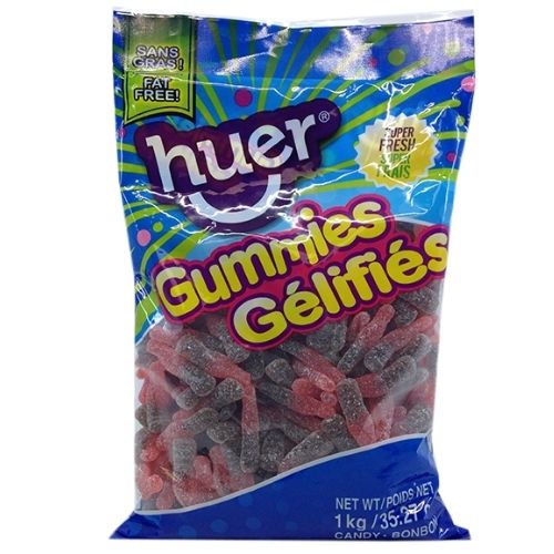 Huer Sour Cherry Cola Bottles Gummy Candy - 1 kg