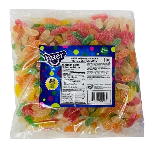 Huer Sour Gummy Worms Halal Candy-1 kg | Candy District