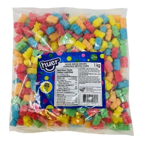 Huer Sour Neon Worms Halal Candy - 1 kg