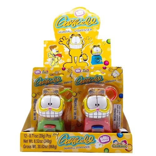 Kidsmania Garfield Bubble Gum Dispenser - 12 Count