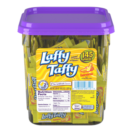 Laffy Taffy Banana Stretchy & Tangy Mini Candy Bars 145 Count Tub