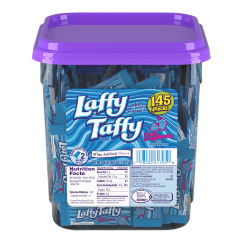 Laffy Taffy Blue Raspberry Mini Candy Bars 145 Count Tub