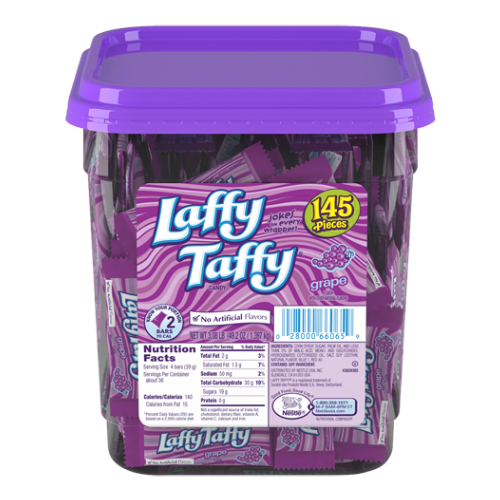 Laffy Taffy Grape Stretchy & Tangy Mini Candy Bars 145 Count Tub