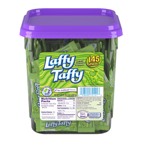 Laffy Taffy Sour Apple Stretchy & Tangy Mini Candy Bars 145 Count Tub