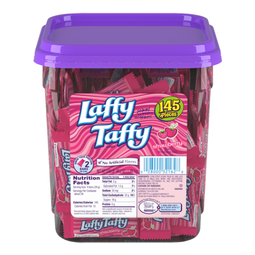 Laffy Taffy Strawberry Stretchy & Tangy Mini Candy Bars 145 Count Tub