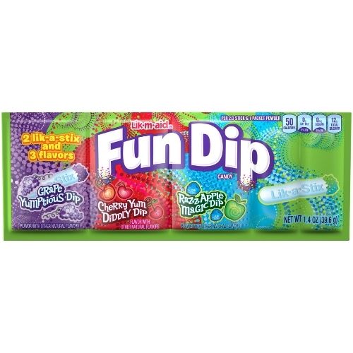 Fun Dip Grape Cherry Apple - 39.6 g - Fun Dip Candy - Lik-M-Aid 