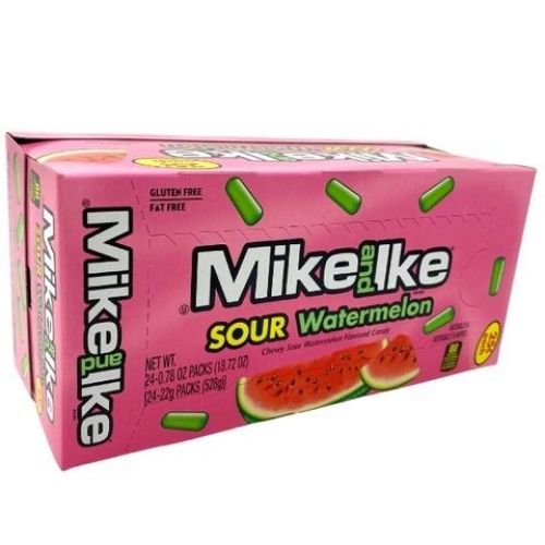 Mike and Ike Sour Watermelon Candies - 24 Count