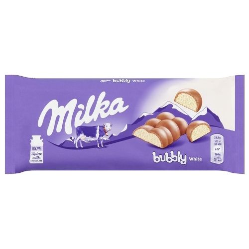 Milka Bubbly White Chocolate Bars - 95g