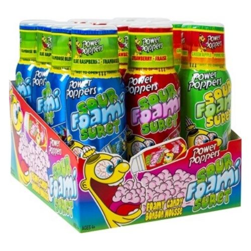 Power Poppers Sour Foami-12 CT | Retro Canadian Candy