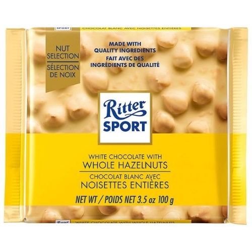Ritter Sport White Chocolate With Whole Hazelnuts - 100 g