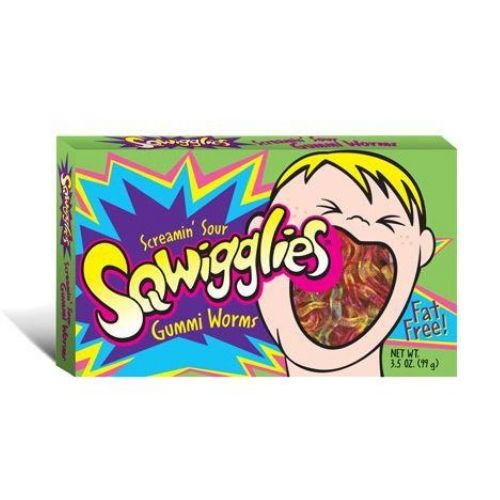 Screamin' Sour Sqwigglies Gummi Worms Theater Box