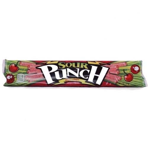 Sour Punch Cherry Straws Licorice Candy- 2 oz.